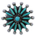 Genuine Sterling Silver Needlepoint Turquoise Ring Size 6 WX34530